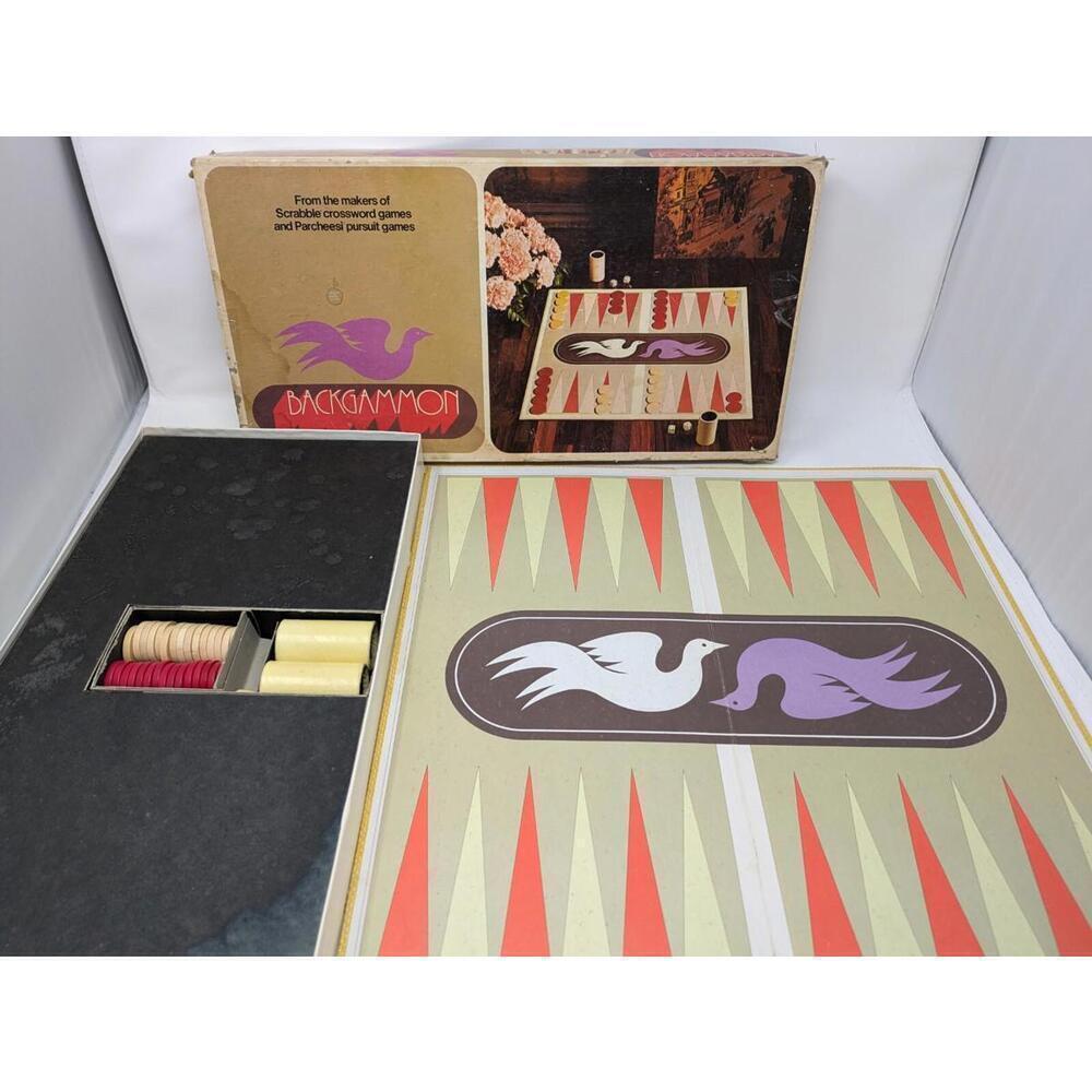 Vintage Sel Right Backgammon Game Selchow & Righter Co. 1975- Complete